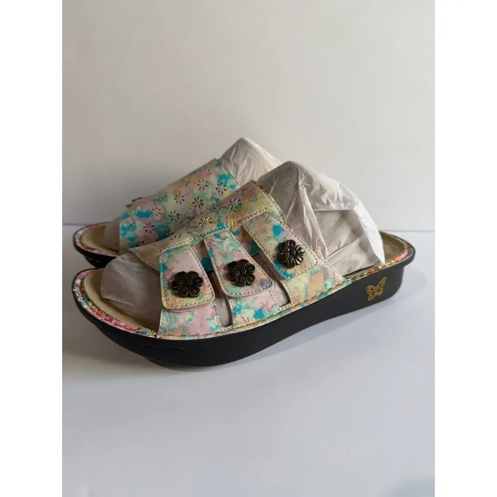 Alegria Julee WIDE Earth Goddess Sandals Floral Womens Shoes EU 41 10.5-11 NEW